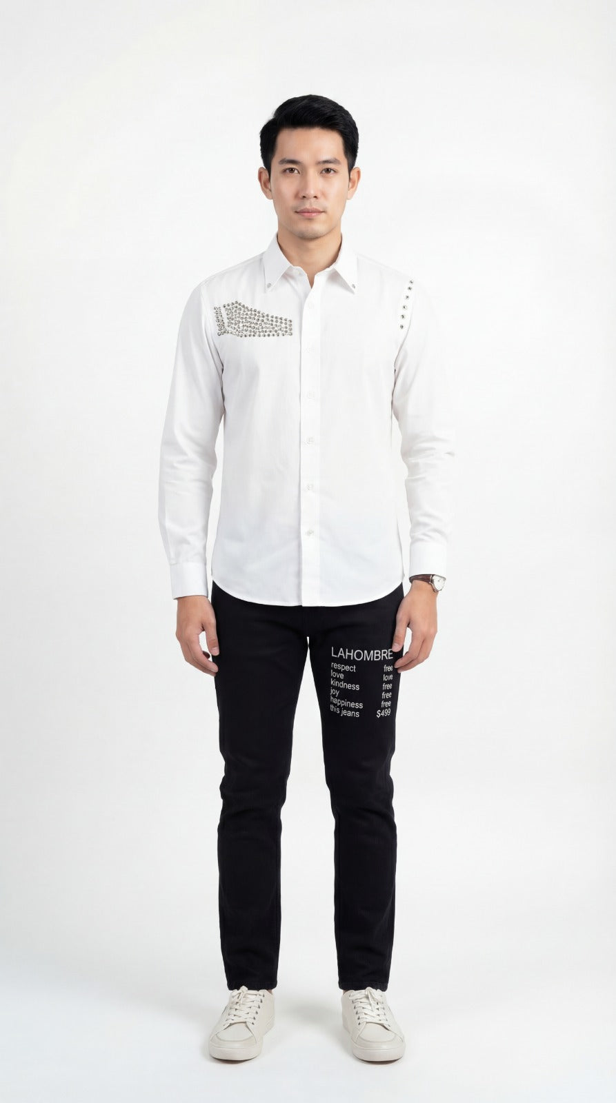 LAHOMBRE Prestige Crystal White Shirt – Swarovski Edition