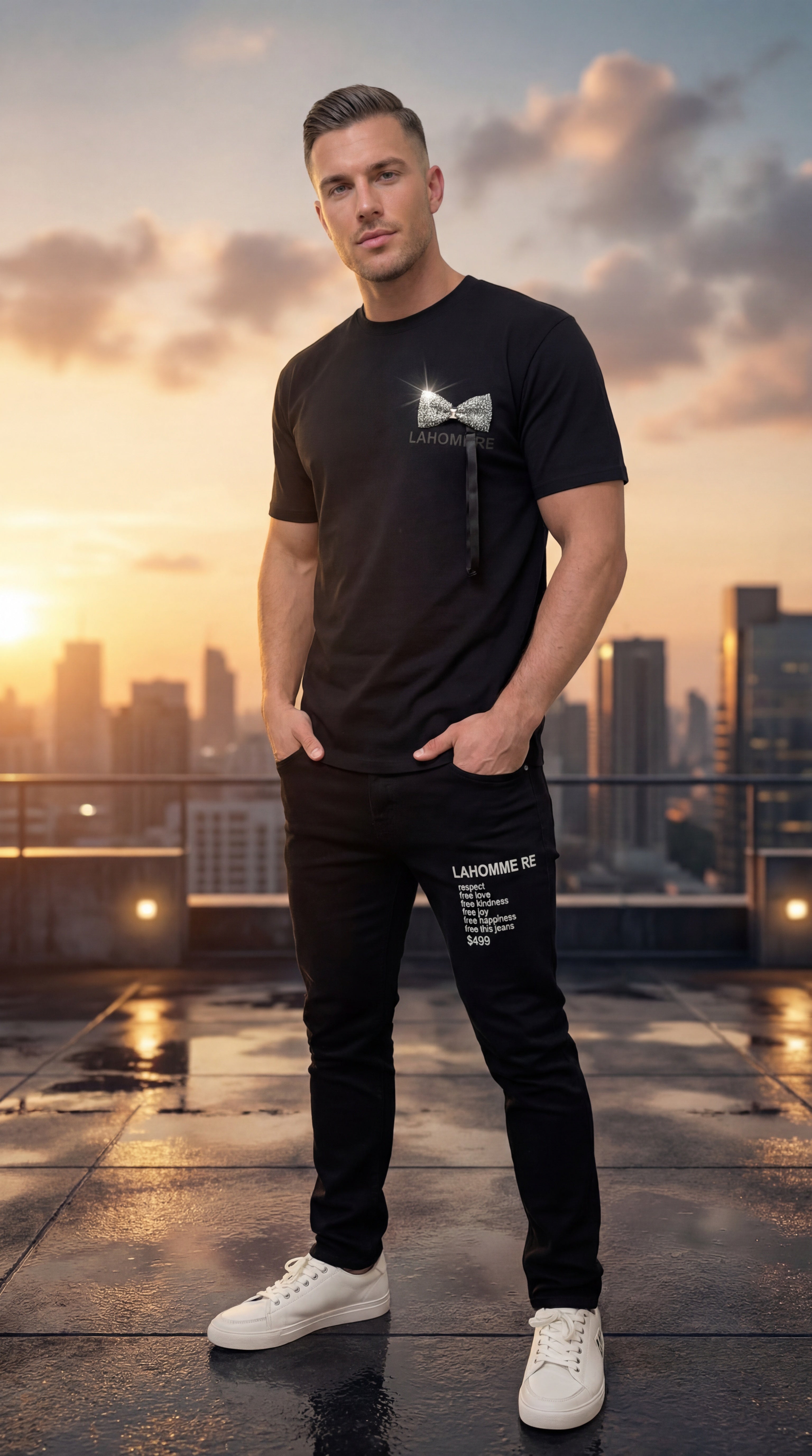 LAHOMBRE Crystal Fly Oversized T-Shirt