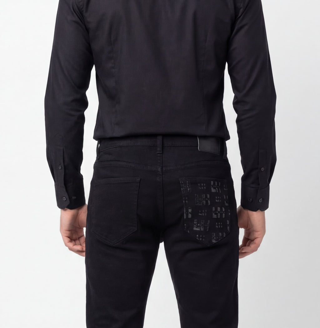 LAHOMBRE Noir Executive Silk Shirt