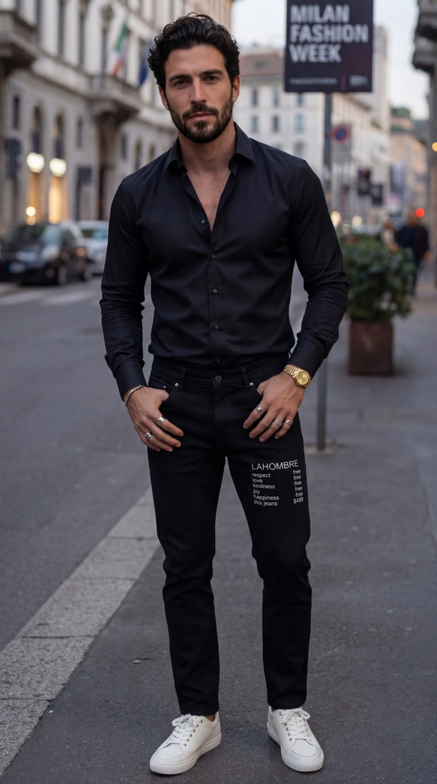 LAHOMBRE Statement Black Denim