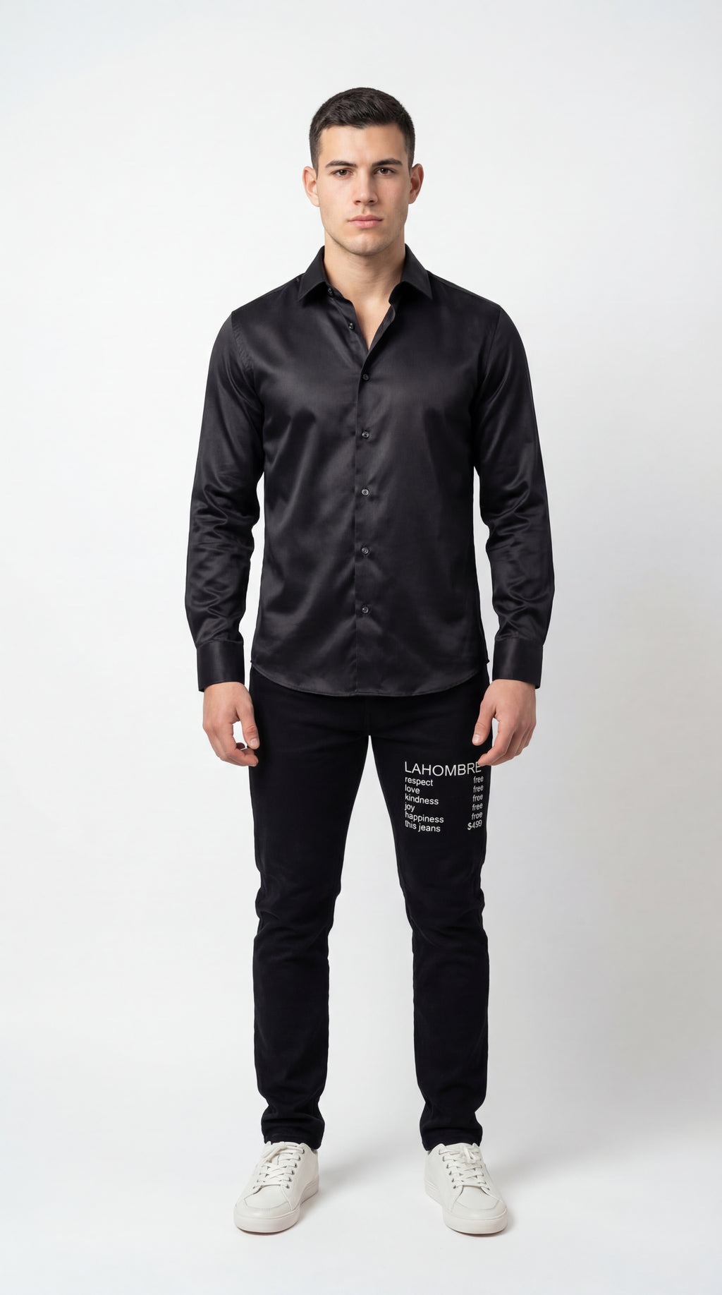 LAHOMBRE Noir Executive Silk Shirt