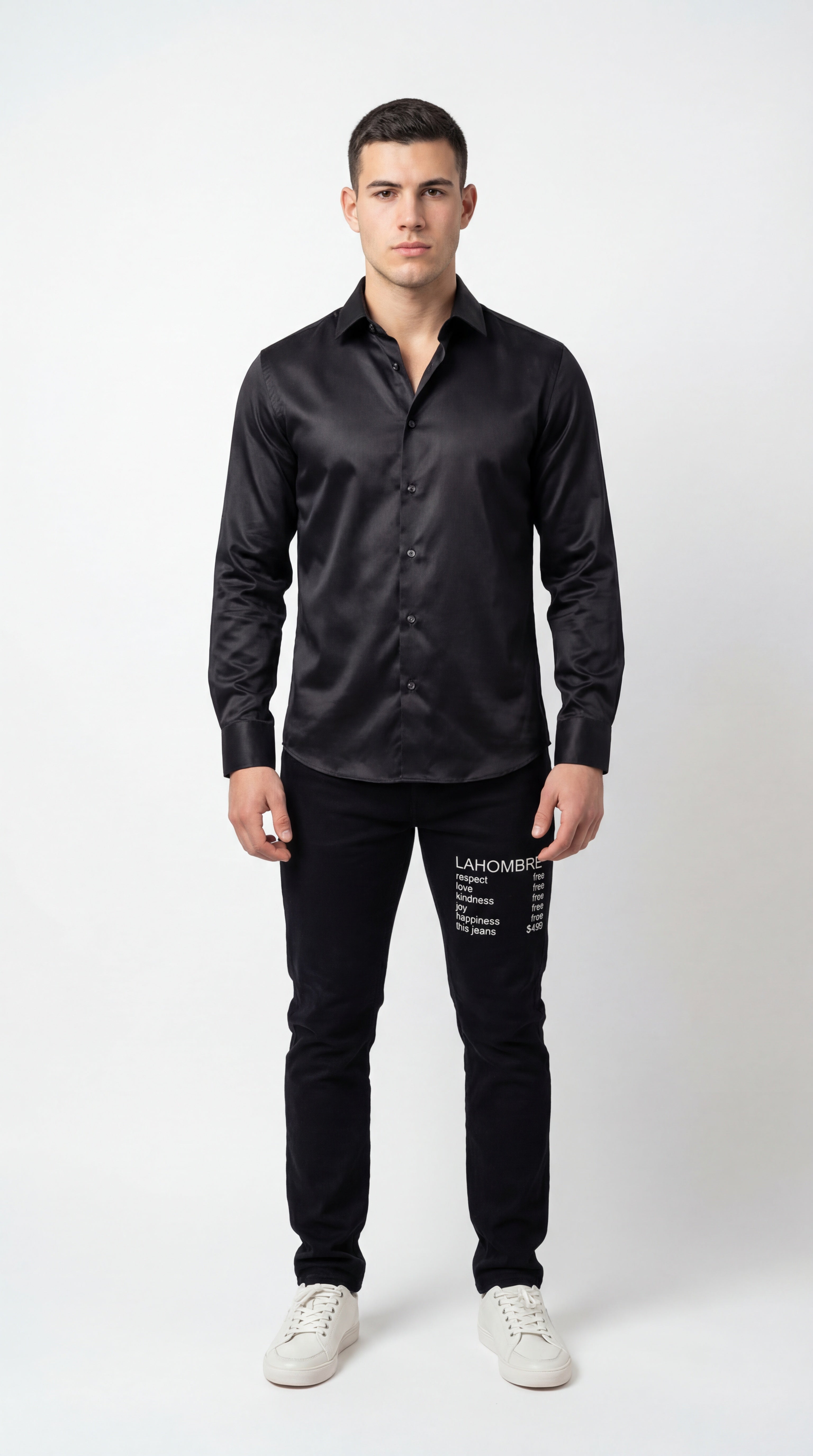 LAHOMBRE Noir Executive Silk Shirt