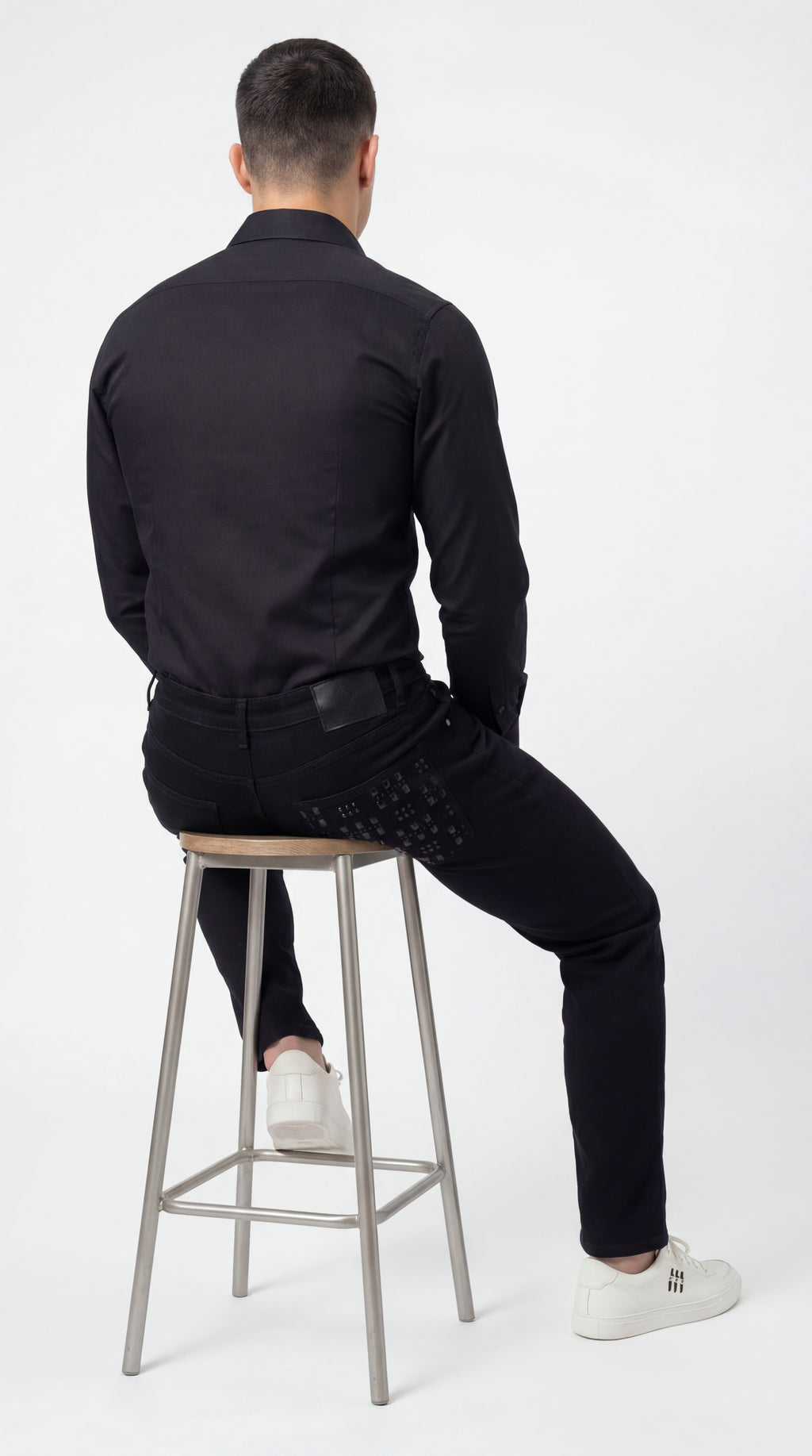 LAHOMBRE Noir Executive Silk Shirt