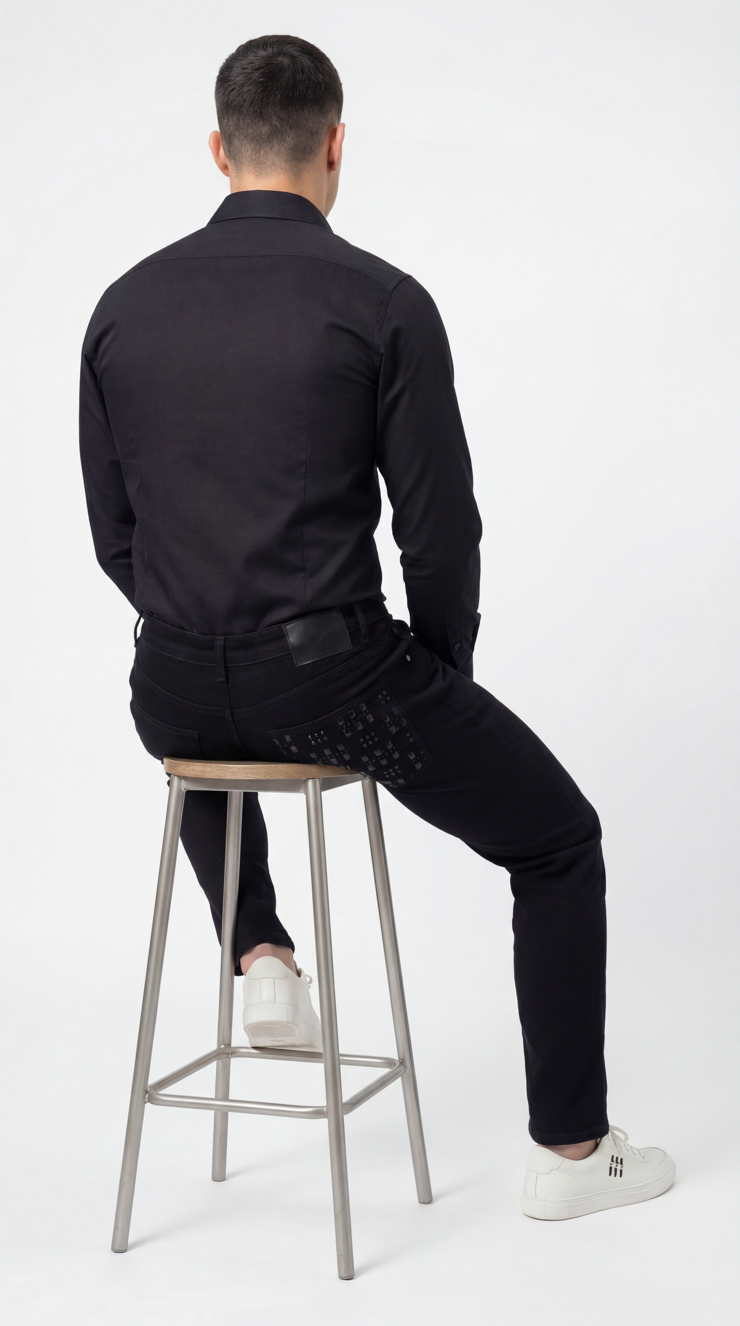 LAHOMBRE Noir Executive Silk Shirt